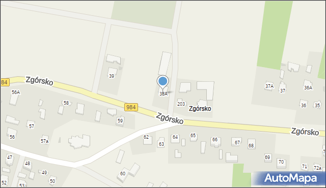 Podborze, Zgórsko, 38A, mapa Podborze