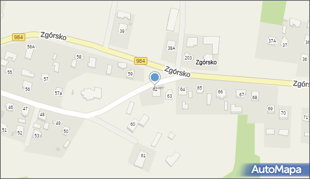 Podborze, Zgórsko, 62, mapa Podborze