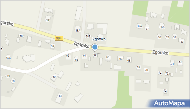 Podborze, Zgórsko, 65, mapa Podborze