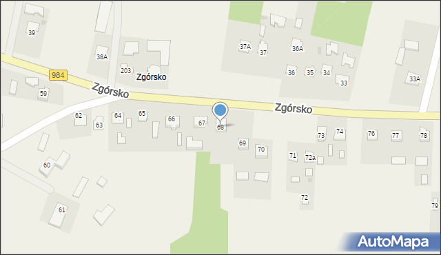 Podborze, Zgórsko, 68, mapa Podborze