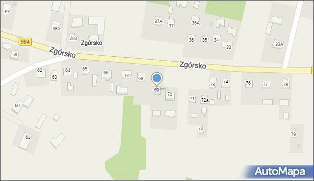 Podborze, Zgórsko, 69, mapa Podborze