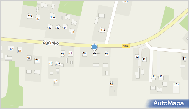 Podborze, Zgórsko, 77, mapa Podborze