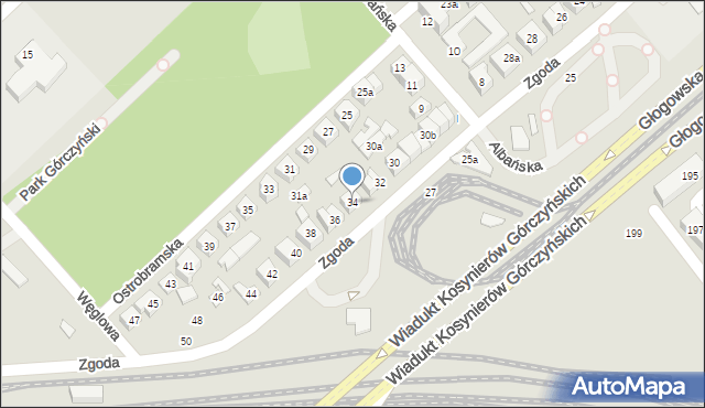 Poznań, Zgoda, 34, mapa Poznania