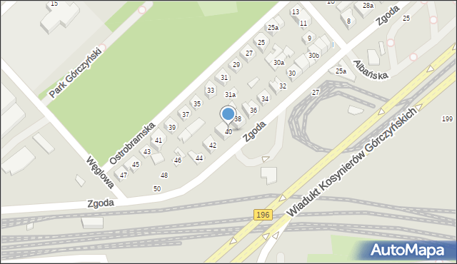 Poznań, Zgoda, 40, mapa Poznania