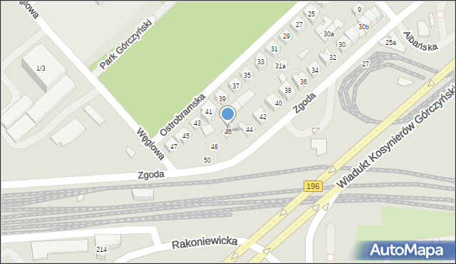 Poznań, Zgoda, 46, mapa Poznania