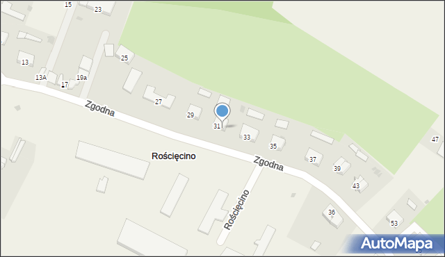 Rościęcino, Zgodna, 31A, mapa Rościęcino