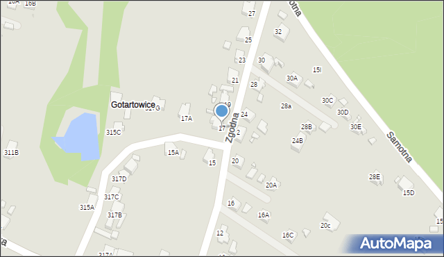 Rybnik, Zgodna, 17, mapa Rybnika