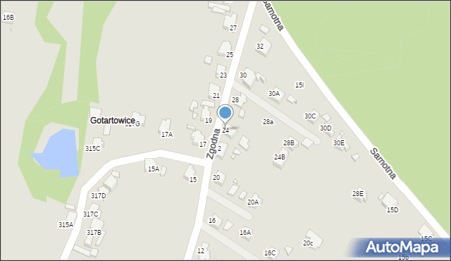 Rybnik, Zgodna, 24, mapa Rybnika