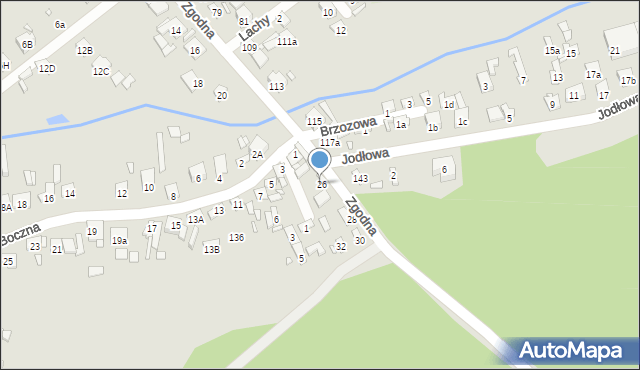 Starachowice, Zgodna, 26a, mapa Starachowic