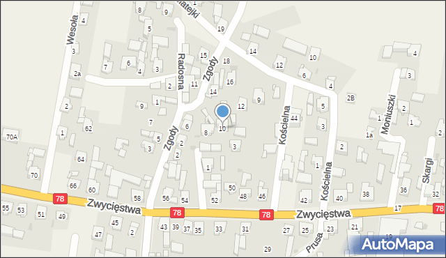 Tąpkowice, Zgody, 10, mapa Tąpkowice