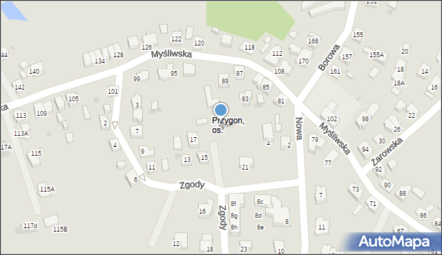 Tychy, Zgody, 19, mapa Tychów