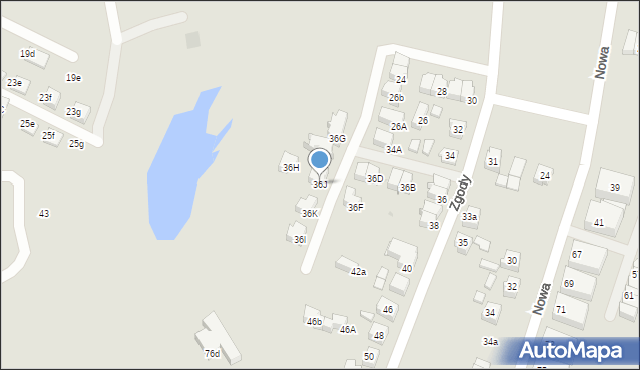 Tychy, Zgody, 36J, mapa Tychów