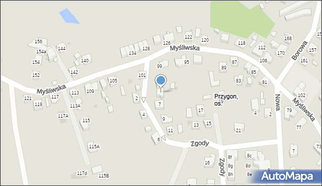 Tychy, Zgody, 5, mapa Tychów