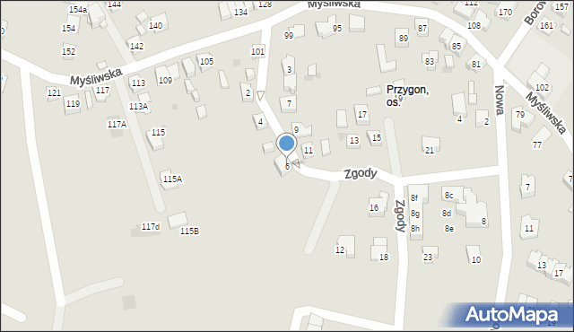 Tychy, Zgody, 6, mapa Tychów