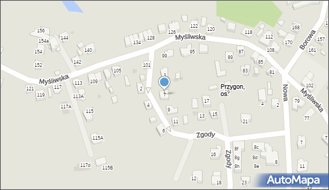 Tychy, Zgody, 7, mapa Tychów