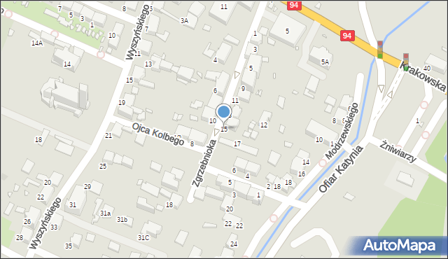 Zabrze, Zgrzebnioka Alfonsa, 15, mapa Zabrza