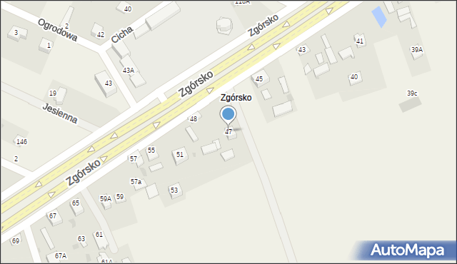 Zagrody, Zgórsko, 47, mapa Zagrody