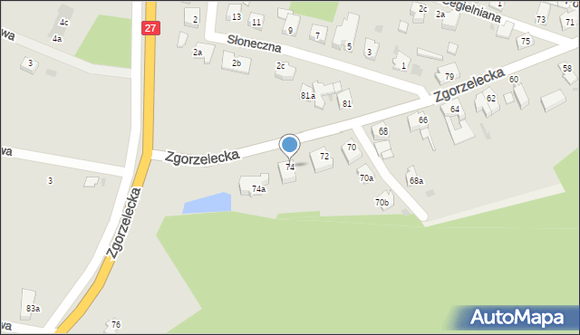 Żary, Zgorzelecka, 74, mapa Żary