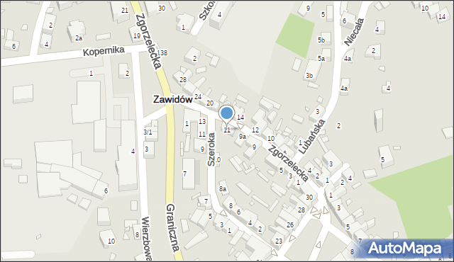 Zawidów, Zgorzelecka, 11, mapa Zawidów