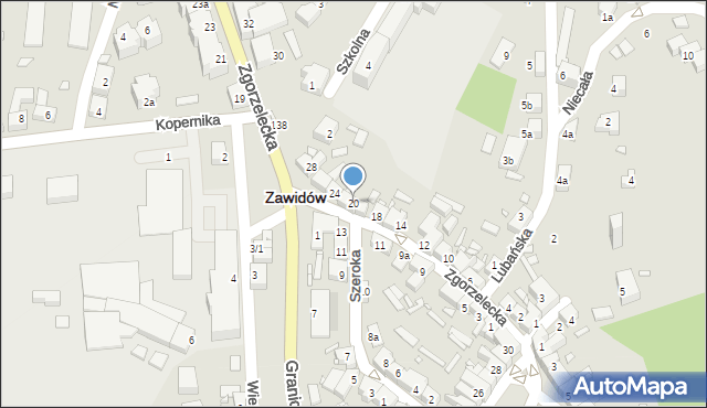 Zawidów, Zgorzelecka, 20, mapa Zawidów