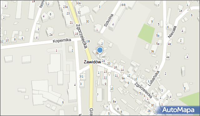 Zawidów, Zgorzelecka, 26, mapa Zawidów