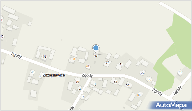 Zdzięsławice, Zgody, 63, mapa Zdzięsławice