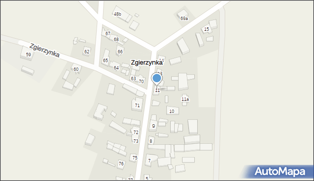 Zgierzynka, Zgierzynka, 11, mapa Zgierzynka