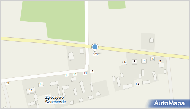 Zgleczewo Szlacheckie, Zgleczewo Szlacheckie, 12A, mapa Zgleczewo Szlacheckie