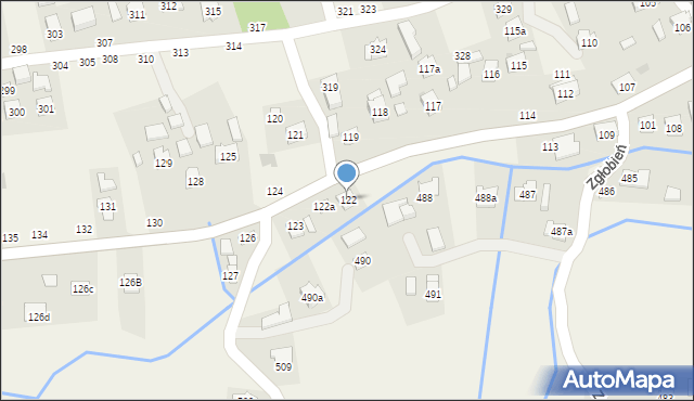 Zgłobień, Zgłobień, 122, mapa Zgłobień