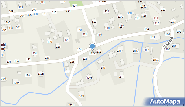 Zgłobień, Zgłobień, 122a, mapa Zgłobień