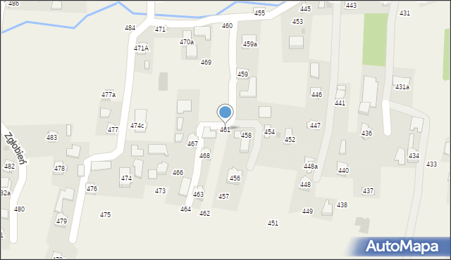 Zgłobień, Zgłobień, 461, mapa Zgłobień