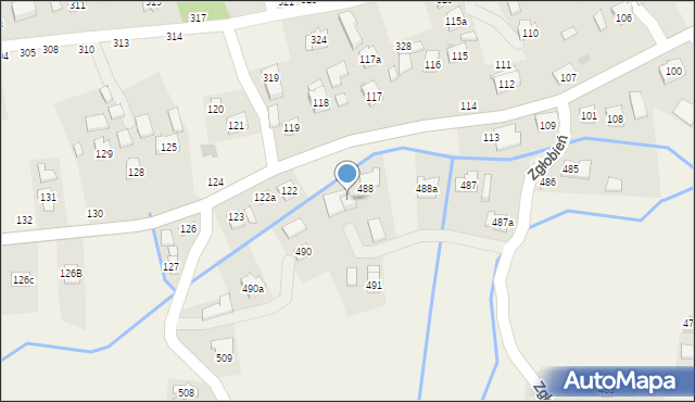 Zgłobień, Zgłobień, 489, mapa Zgłobień