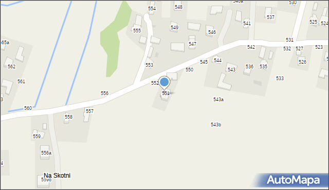 Zgłobień, Zgłobień, 551a, mapa Zgłobień