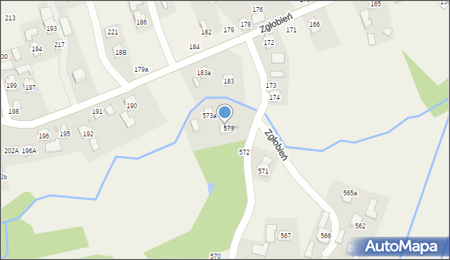 Zgłobień, Zgłobień, 573A, mapa Zgłobień