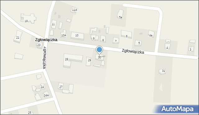 Zgłowiączka, Zgłowiączka, 30, mapa Zgłowiączka
