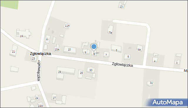 Zgłowiączka, Zgłowiączka, 8, mapa Zgłowiączka