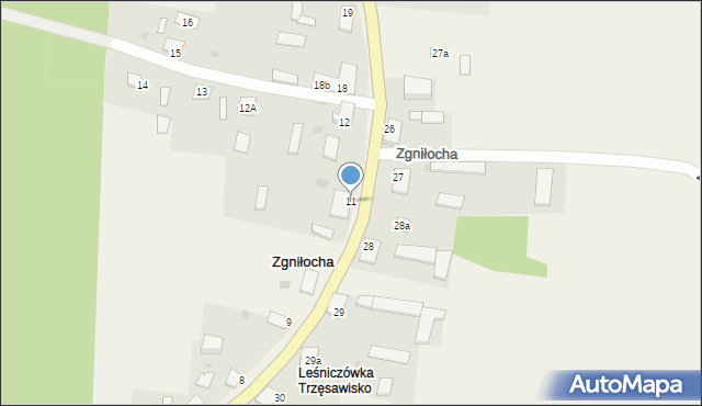 Zgniłocha, Zgniłocha, 11, mapa Zgniłocha