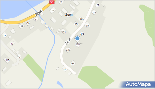 Zgon, Zgon, 27D, mapa Zgon