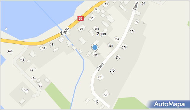 Zgon, Zgon, 36a, mapa Zgon