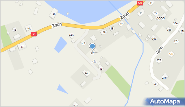 Zgon, Zgon, 42, mapa Zgon