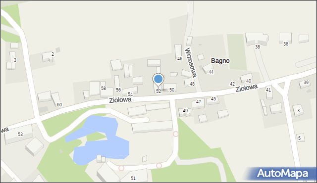 Bagno, Ziołowa, 52, mapa Bagno