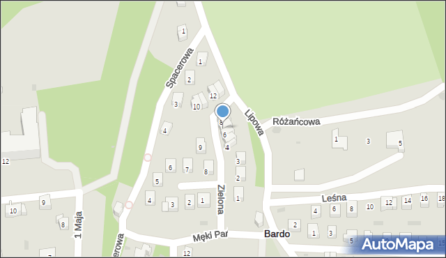 Bardo, Zielona, 7, mapa Bardo