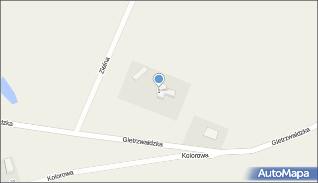 Bartąg, Zielna, 2, mapa Bartąg