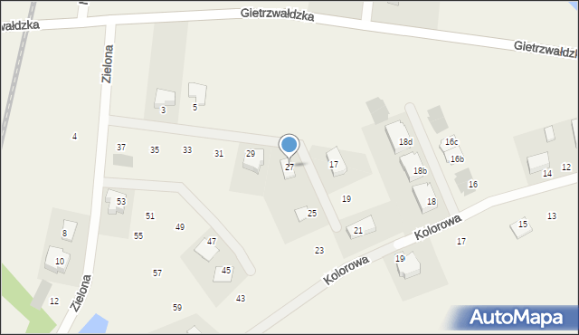 Bartąg, Zielona, 27, mapa Bartąg