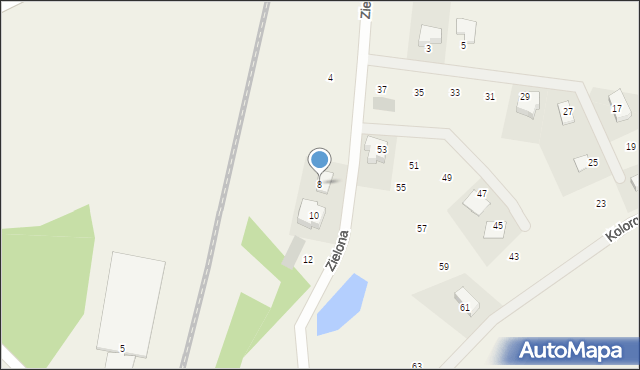 Bartąg, Zielona, 8, mapa Bartąg