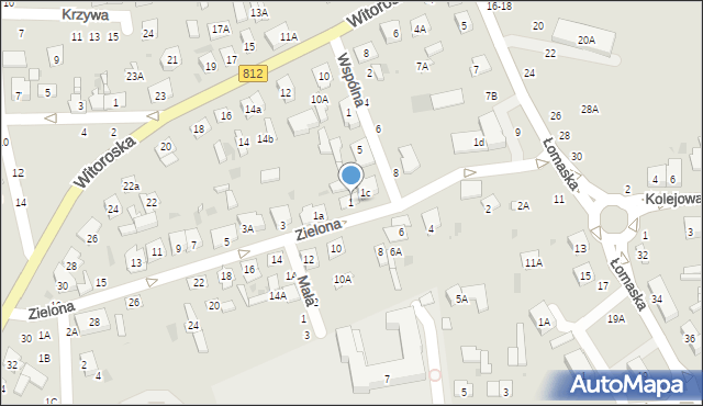 Biała Podlaska, Zielona, 1, mapa Białej Podlaskiej