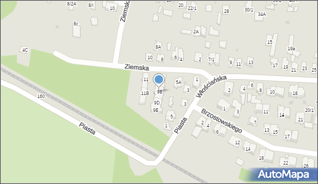 Białystok, Ziemska, 9B, mapa Białegostoku