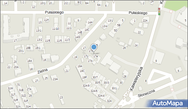 Białystok, Zielna, 17d, mapa Białegostoku