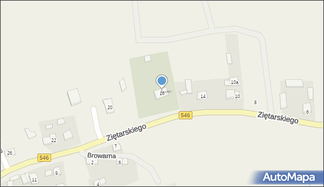 Bierzgłowo, Ziętarskiego Zygfryda, ks., 16, mapa Bierzgłowo