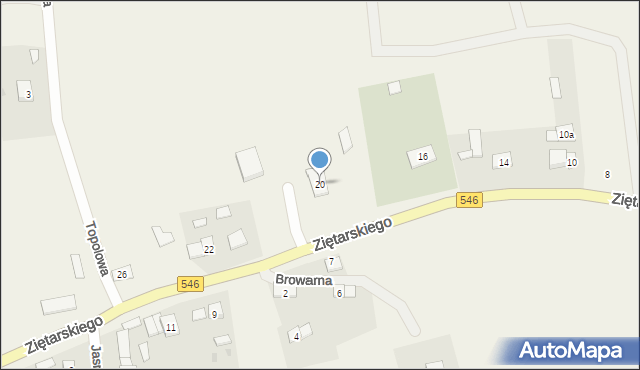 Bierzgłowo, Ziętarskiego Zygfryda, ks., 20, mapa Bierzgłowo